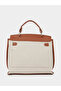 Cream Contrast Flap Detail Handbag - 3
