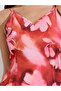 Red Floral Strappy A-Line Maxi Dress - 4