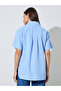 Blue Zip-Up Oversized Shirt - 5