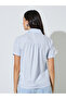 Blue Ruched Short Sleeve Shirt - 5