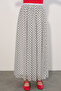 Women's Long Polka Dot Skirt 8080 - White - 2