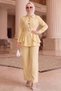 Belden Allerlli Gold Brooch and Trousers Two-Piece Suit Yellow - 2
