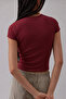 -Women's Slim Fit Basic Crop T-Shirt Coastal Lemon Print Cotton Fabric - 3