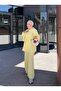 Cotton Balloon Sleeve Lace Detailed Waist Gathered Double Set - Yellow - 6