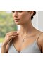 Zircon Stone Heart Figured Stainless Steel Necklace Silver Color 36 cm Chain - 3