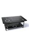 Migue home Modern Two Tier Coffee Table for Living Room, Easy Assembly, 100cm L x 60cm W x 40cm H, Black Color - 2