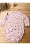 Baby Girl 2-Piece Set Tulip Printed Long Sleeve Ribbed Camisole Snap Fastener Bodysuit - 2
