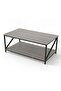 Migue home Modern Two Tier Coffee Table for Living Room, Easy Assembly, 100cm L x 55cm W x 45cm H, Washed Grey Color - 6
