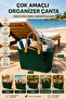 Leather-Look Multi-Purpose Plastic Organizer Basket with Handles, Sea Bag, Beach Bag, Picnic Basket, Decorative Basket