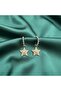 Crystal Stone Dangle Star Earrings Gold and Silver Color 3.5 cm