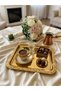 Modern Square Mirrored Stylish Presentation Tray 22X22 Cm, 3 Different Types, 3 Different Sets - 5