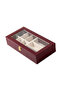 6-Watch and 3-Glasses Compartment Leather Organizer Box with Glass Lid |   Watch and Glasses Storage Box - 2