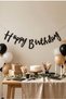 Black Kraft Happy Birthday Banner Birthday Party Ornament Hanging Lettering Decoration