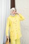 Hooded Detailed Pocketed 100% Cotton Linen Double Set - 7