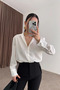 Ecru Satin Buttoned Shirt - 2Y251073