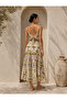 Imported Retro Silk-Blend Cotton Dress with Bow and Straps on the Back - 4