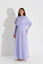 Chiffon Dress with Attached Overlay Cape Lila - 3