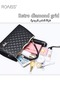Women's PU Leather Checkered Handbag, Fashion Accessory Shoulder Bag, Ladies Multi-pocket Zippered C - 6