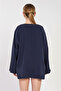 Women's Single Button Long Sleeve Jacket - Navy Blue - 5