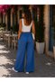 Comfort That Goes with Every Combination – Women's High-Waisted Lace-Up Wide-Leg Summer Denim Pants with Elastic Waist - 2