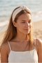 Cream Glitter Stripe Knitted Knotted Crown - 2
