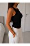 Women's Halter Neck Camisole Black Tank Top - 3