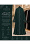 Women's Gulf Region Abaya Long Emerald Green with Silver Embroidery Luxury Embroidered Abaya with Chilla - Elegant Occasion Wear Abaya - 3