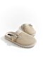 Marbella Beige Buckle Detailed Mesh Women's Slippers - 3