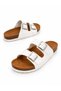 Autenti Women's Full Orthopedic Leather White Slippers - Genuine Cork Fussbett-Eva Sole - Made in Spain - 4