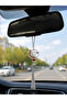 Allah Written Moon Star Stone Car Rearview Mirror Ornament – Metal Auto Accessory with Red Stone – Decorative Islamic Gift