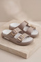 Evaclip Comfort Women's Double Buckle Thick Sole Camel Women's Slippers - Double Layered Lightweight and Orthopedic - 6