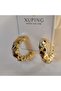 Gold Color Shape Hoop Earrings - 2