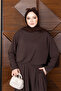 Women's Modal Fabric Comfortable Fit Elastic Waist Double Hijab Shalwar Set 1220 Brown - Premium Series - 7
