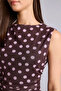 Asymmetrical Boat Neck Polka Dot Tulle Short Sleeve Brown Mini Dress H4241Ax26Sm - 4
