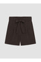 Lcw Vision Brown Belted Pleated Women's Shorts - 5