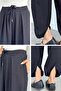 Black Waist Elastic Shalwar Trousers - 5