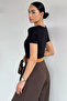 Black Women's Square Neck Blouse - 4