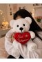 Valentine's Gift Red Heart-Shaped "I Love You" Plush White Teddy Bear Toy 35 cm Special Design - 2