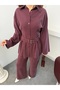 Women's Belted Shirt Wide-Leg Pants Set - 3