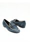 Women's Genuine Leather Ballerinas Navy Blue - 3