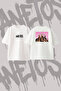 Megan Thee Stallion_4 Design Printed Oversize Crew Neck T-Shirt White