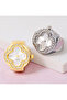 Luxury Clover Dial Finger Watch Women Adjustable Quartz Ring Watch Crystal Clover - 2
