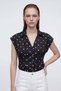Polka Dot Sleeveless Buttoned Women's Shirt