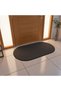 Oval Anti-Slip Door Mat | Dense Pile Entrance Rug with Non-Slip Backing | 62×38 cm | Charcoal Grey | Indoor & Outdoor Use - 2