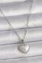 316L Steel Silver Color Chain 3D Pearl Heart Model Women's Necklace
