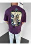 Purple Majestic Horse Premium Oversize Embroidered T-Shirt - 2