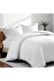 Double Duvet Cover 3PC Set - 350TC 100% Long Staple Cotton, Sateen, Plain White