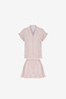 Women Quinn Striped Short Sleeve Shirt Shorts Beige Set - 5