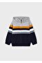 Boy's Striped Hooded Zippered Cardigan 2-10 Years Orange - 3