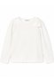Girl's Long Sleeve T-Shirt with Bow Detail, Ages 2-10, Cream